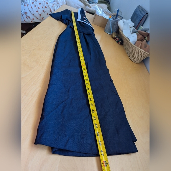 VINTAGE Jessica Women Dress Size 10 Petite Made In Canada Floral Navy Blue White - Picture 12 of 12